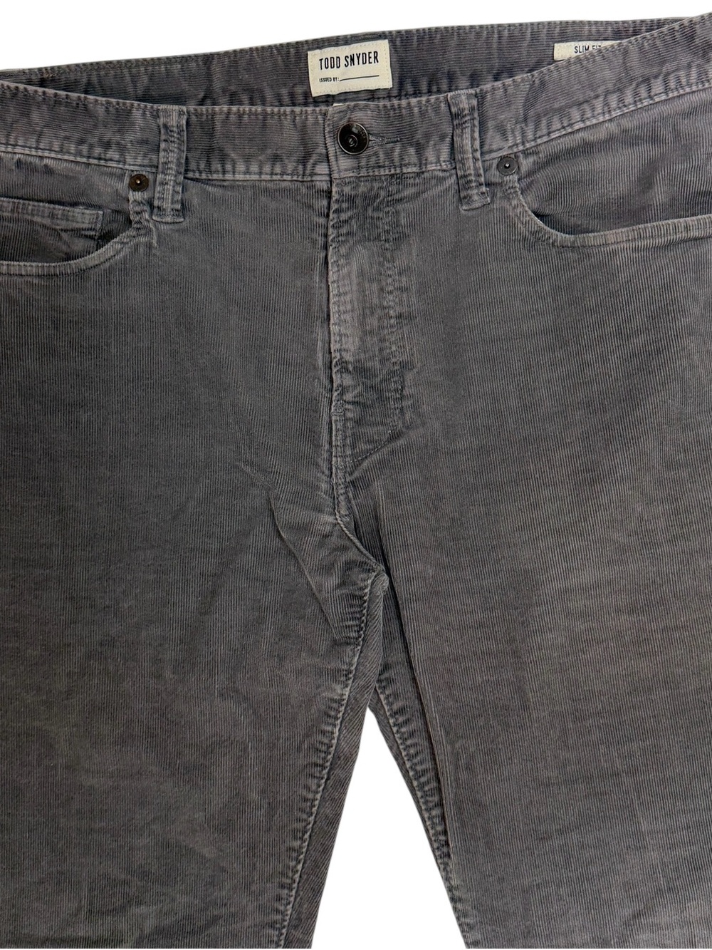 Todd Snyder Pants Mens 30x32 Grey Stretch Corduroy 5 Pocket Slim Straight Chino